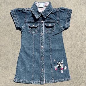 Majorette Minnie Mouse 2000s Disney Baby Denim Jean Dress Youth Size (3)